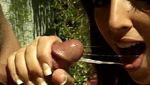 Sexy Brunette Gags On Thick Monster Cock Till Cum Eruption