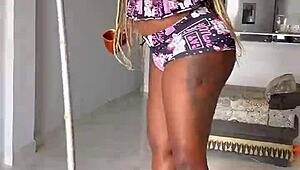 Ebony stepsis craves horny neighbors cock for intense doggystyle pounding on bed