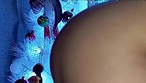 christmas cumshot hits my open ass hard 💦🎄🍑