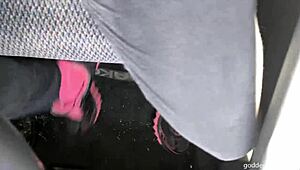 Mistress commands you follow her sweaty socks and sneakers in public fetish walk.