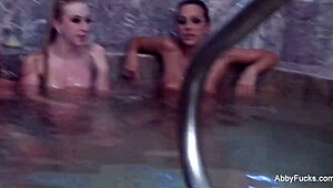 Abigail Mac's Lesbian Threesome Behind Scenes with Big Tits