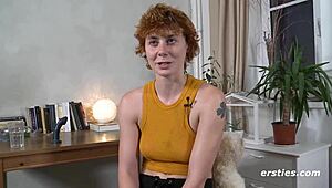 Polyamorous Berlin Redhead Fingers Wet Trimmed Pussy Solo on Camera