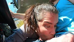 Uber Driver's Wife Swallows Lucky Jizz Load