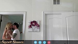 Petite milf spreads shaved pussy rides rock hard cock cowgirl sloppy wet bed bounce