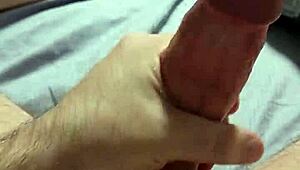 hot tattooed guy strokes monster cock hard while dirty talking to massive cumshot finish