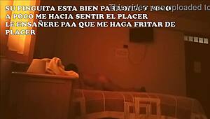 submissive wife breaks in husbands young godson with big ass ride spitting and handcuffs while he watches