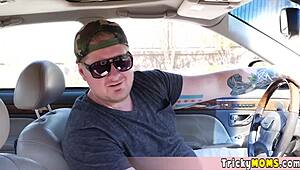 Tattooed Milf Hitchhiker Takes Rough Pounding from Horny Driver