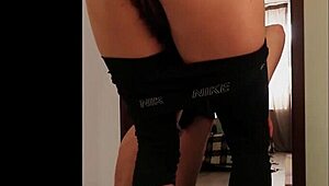 Hubby pounds wife's big tits ass during yoga creampie climax homemade gym fuck