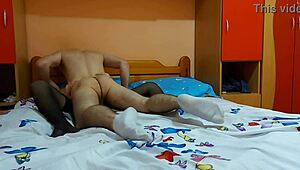 god i love pounding her tight pussy rough in stockings until i explode creampie missionary with my moaning petite girlfriend