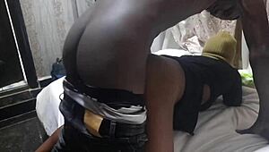 Naughty Ebony House Girl Takes Monster Black Cock Anal Doggystyle Bent Over