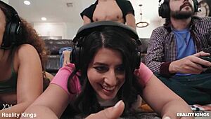 Gamer Girls Bent Over Doggystyle in Co-op Fuck Reality Kings