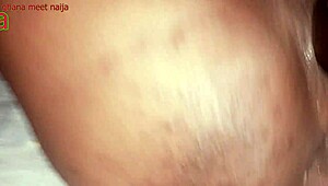 Ghana ebony onion booty slams malt bottle deep in ass