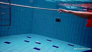 sexy czech teen avenna swims nude pool tight pussy flashes ass underwater