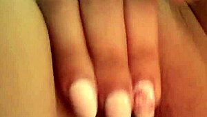 shaved student fingers her tight wet pussy and narrow ass solo