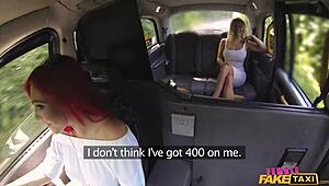 sienna day muff dives roxy keogh's pussy outdoors in fake taxi