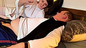 GRANNY PRINCESS LEIA SUCKS OFF HAN SOLO IN THIS AI ANIMATED CLOSE-UP DEEPTHROAT ADVENTURE