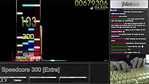 jhlee0133 crushes osu mania speedcore at 300 dt with 95.06 score