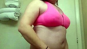 Tranny in panties rips clothes teasing crossdressing striptease shemale ass and cock reveal