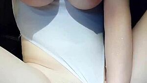 china's cutest babe caresses her big perky tits sensually