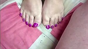 stacy mom milf teases stepson with kinky footjob and hot jizz finish