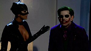 katwoman jennifer dark pounds prison cage cocks in 3way orgy!!