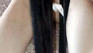 sexy ebony gretala rubs thong on barefoot alternative feet