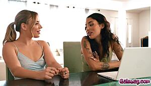 hey roommates vanessa sky and anna claire clouds dive into wet pussy licking and rimming bliss...