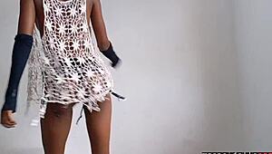 neighbor drills two skinny ebony 18 year old teens wet pussies big clits skirts