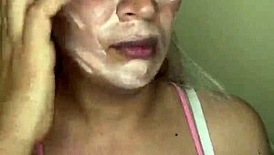 Crossdressing trans makes up beautifully for hot viewers