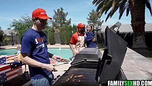 Stepdaughter's unexpected 4th of July threesome with family friends