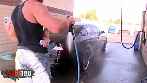 brooke haven's big tits get pounded by tommy gunn after car wash