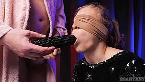 stepbrother tricked me into sloppy deepthroat with taste game now im sucking daddy's huge cock angry but wet 