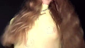 Cute teen Taya Tutsi strips nude dancing publicly with friend at disco