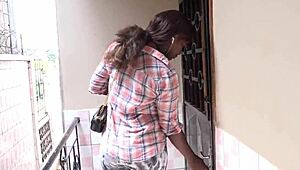 rachelle sexy cameroonian teen 18+ fantasizes boss sex but neighbor fucks her garage crazy