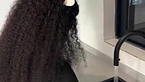 Ebony maid caught squirting wet pussy riding boss cock doggystyle full movie!