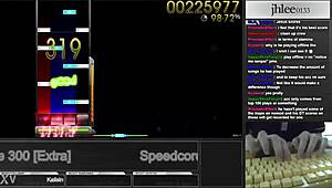 jhlee0133 crushes osu mania speedcore at 300 dt with 95.06 score