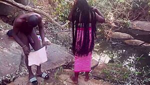 damn those perfect ebony boobs bouncing in rough stream doggystyle 🌊🍈