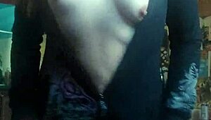 little black tease with small tits and big ass strokes herself before riding cock hard