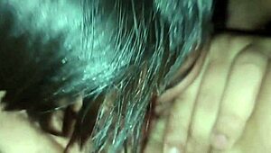 cuckold hubby worships my creamy pussy with tongue and toys right after my lover's thick load