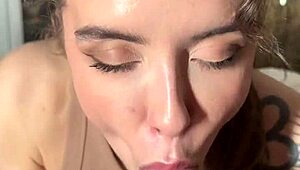 ecstasy hits as eden ivy gags on cock petite blonde canadian swallows every drop pov