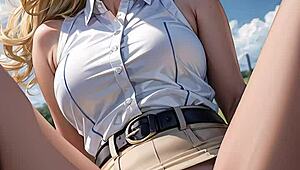 Blonde Flashes Wet Pussy Across Golf Field!