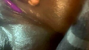girl next door's curvy black belly spits close-up in homemade fetish debut
