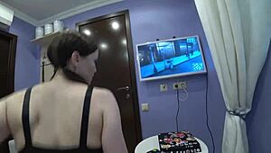 omg cute brunette big tits gf fucks new friend, cum on face?? 😍💦