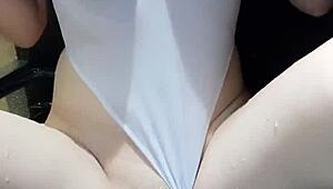 china's cutest babe caresses her big perky tits sensually