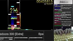jhlee0133 crushes osu mania speedcore at 300 dt with 95.06 score