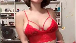 hot girl dances revealing her bingo wings playfully