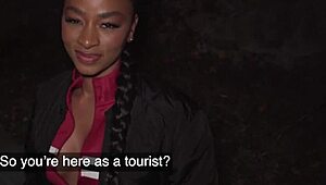 french ebony babe craves public agent's hardcore pounding in outdoor reality romp