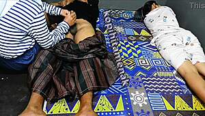 my sibling joins in savoring my husband's cock in steamy threesome action