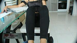 latina teen seduces stepbro with deepthroat on big cock then bent over creampie doggystyle