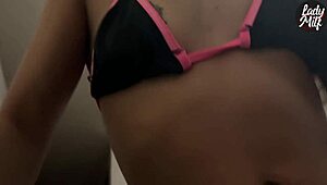 Tanned Colleague Finds Dick Out After Pool Wants Handjob and More